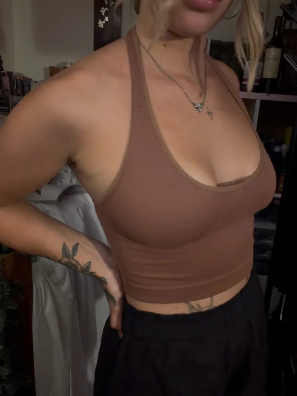 light brown halter top